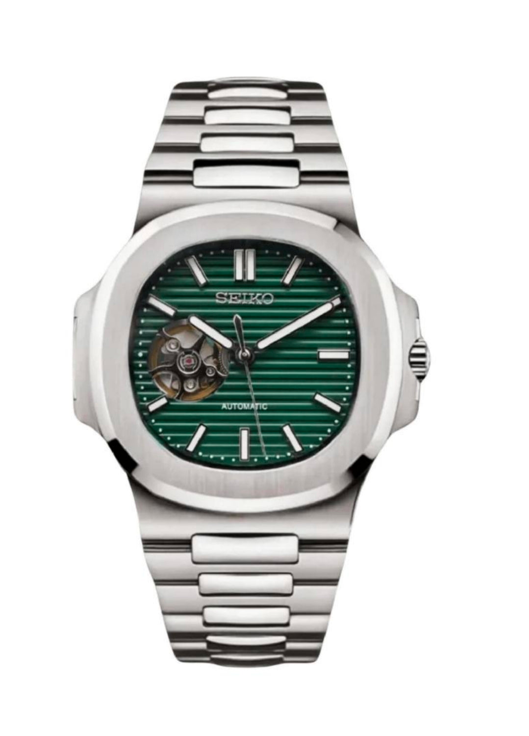 Seiko Mod Nautilus (Open Heart) Green
