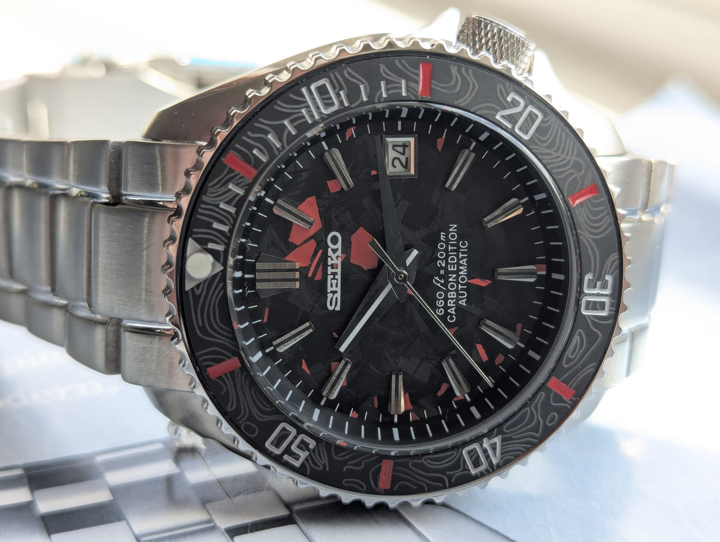 Bespoke custom made Seiko Carbon edition