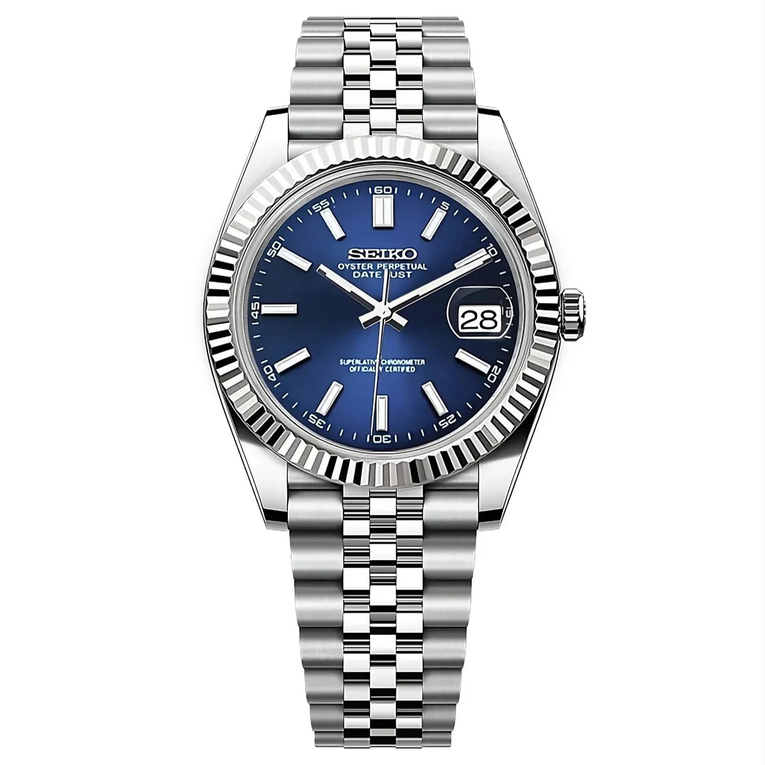 Seiko Mod Datejust "Blue" Watch