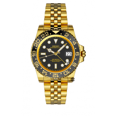 Seiko Mods GMT Wayne - Two Tone Gold Steel