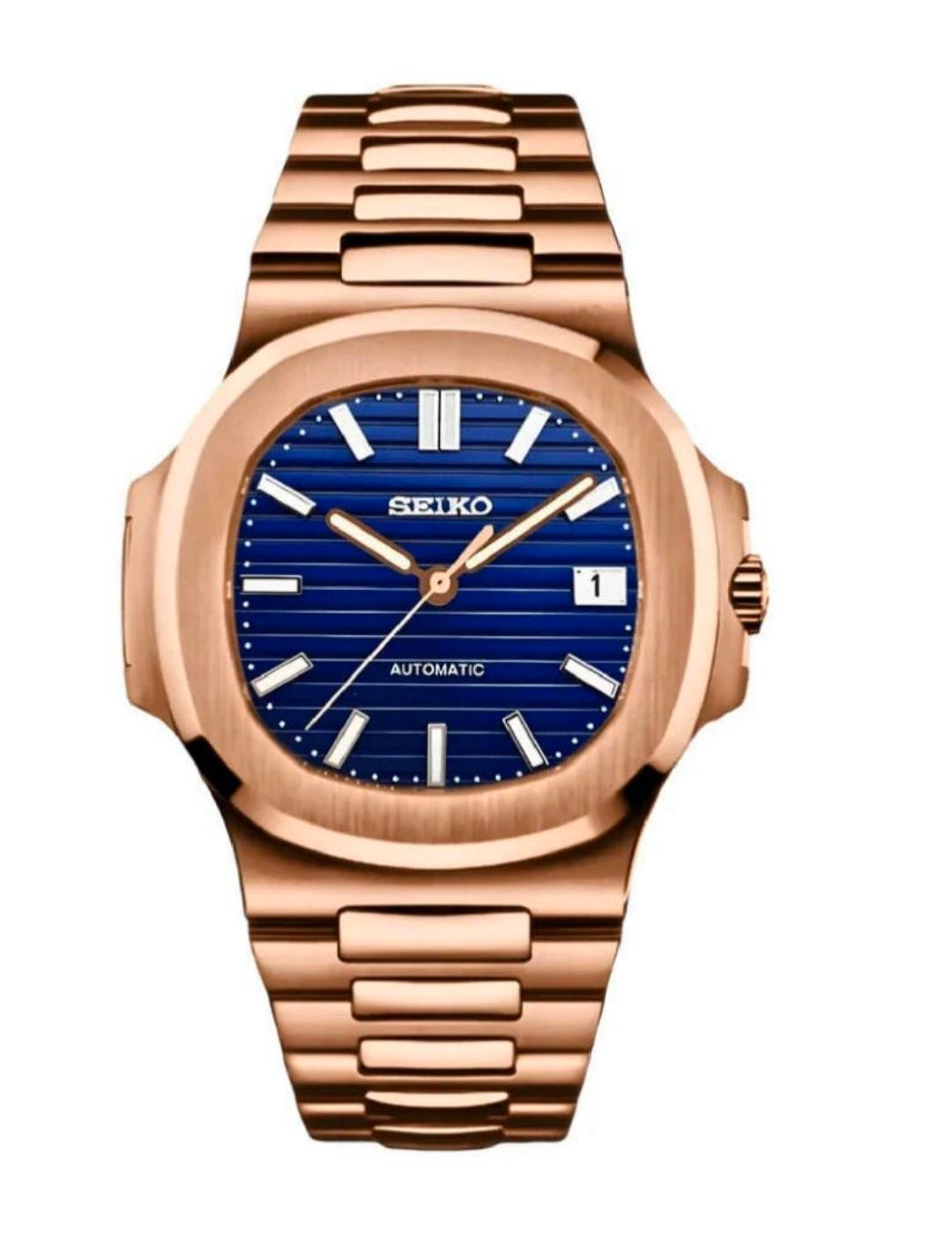 Seiko Nautilus Mod Rose  Gold W/Ocean Blue