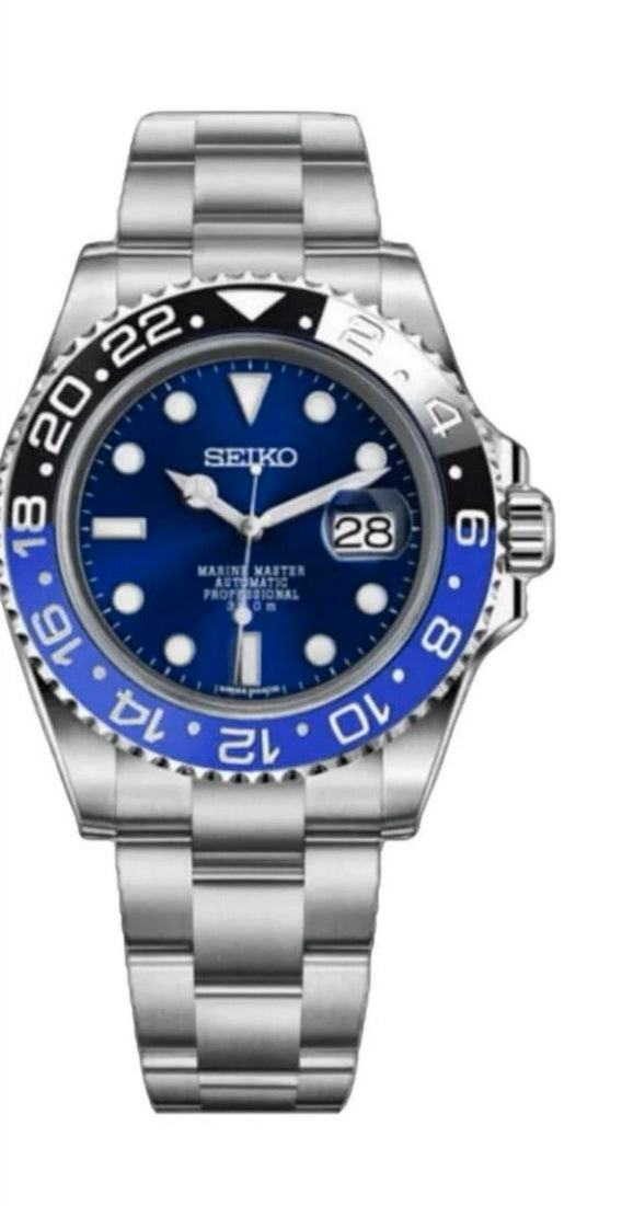 Seiko Mod Black and Blue