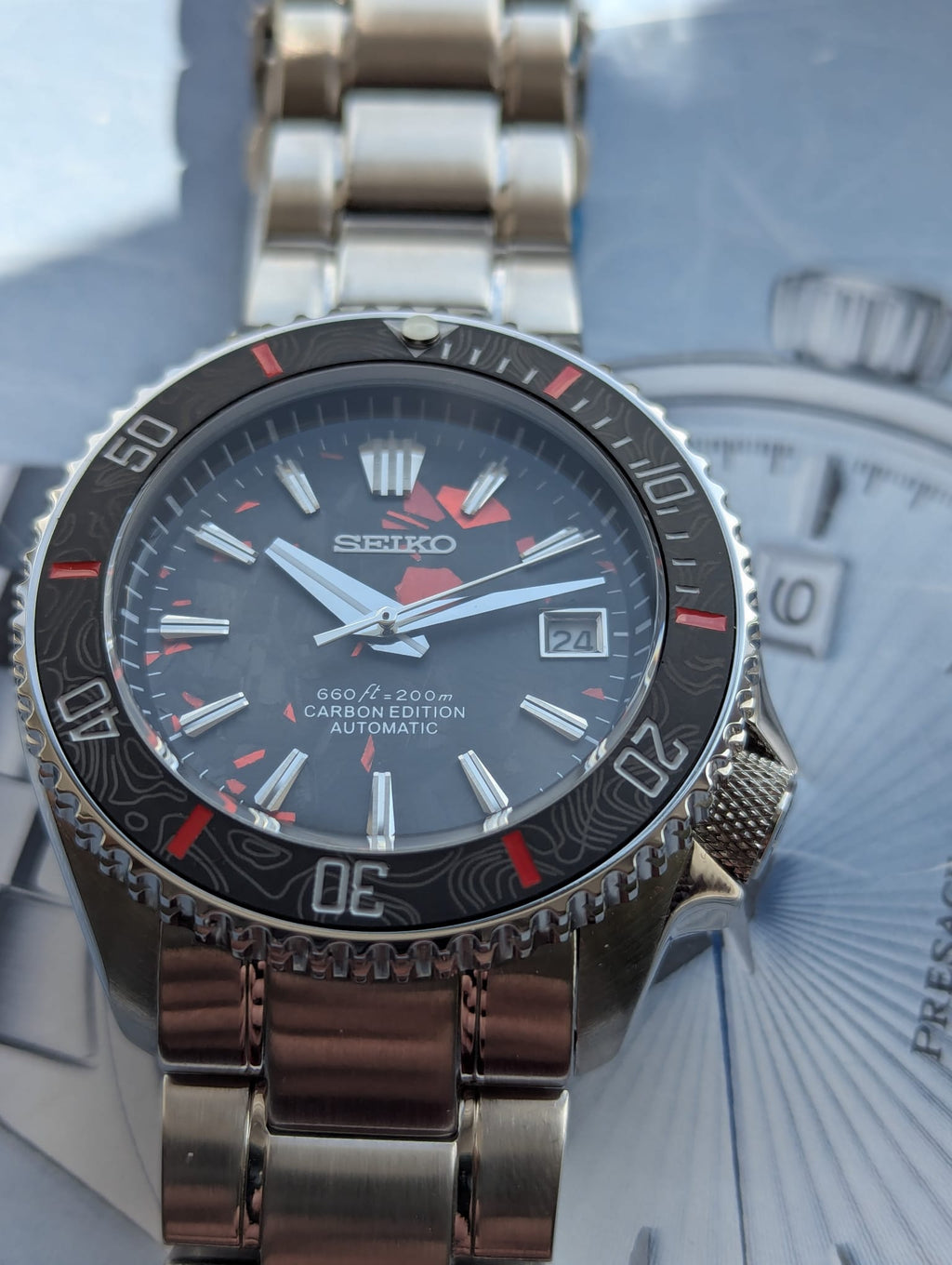 Bespoke custom made Seiko Carbon edition