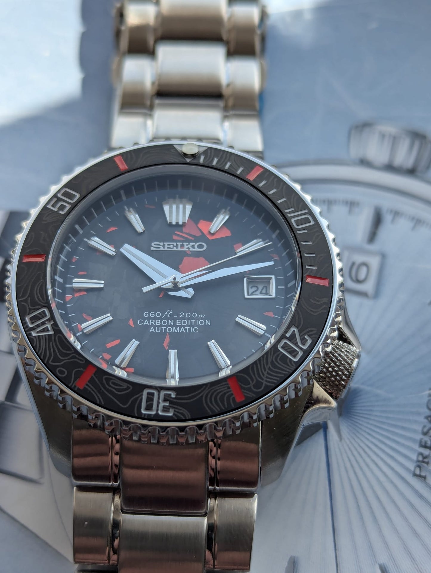 Bespoke custom made Seiko Carbon edition