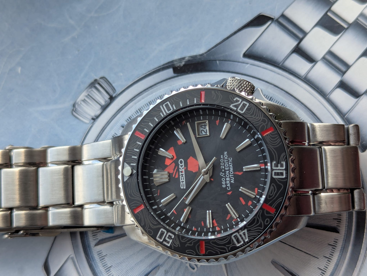 Bespoke custom made Seiko Carbon edition