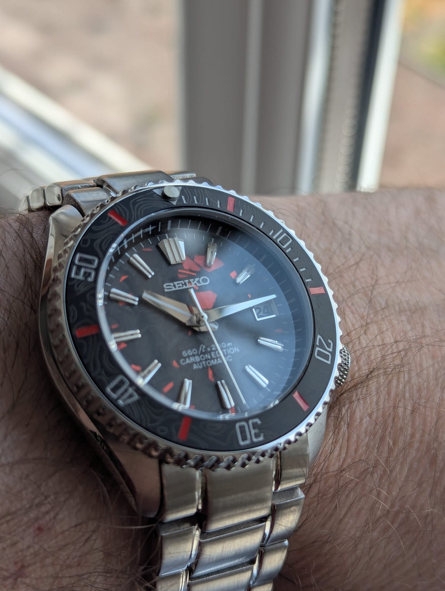 Bespoke custom made Seiko Carbon edition